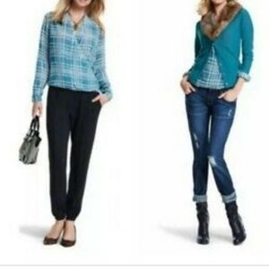 Cabi 3068 Windowpane Wrap Blouse